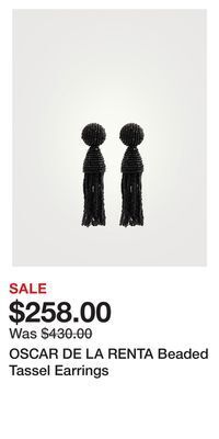 Holt Renfrew Oscar de la renta beaded tassel earrings offer