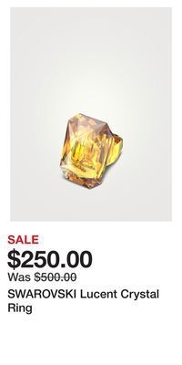 Holt Renfrew Swarovski lucent crystal ring offer