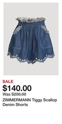 Holt Renfrew Zimmermann tiggy scallop denim shorts offer