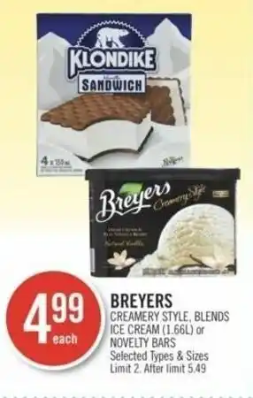 Shoppers Drug Mart BREYERS CREAMERY STYLE, ICE CREAM or NOVELTY BARS offer