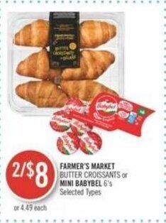 Shoppers Drug Mart FARMER'S MARKET BUTTER CROISSANTS or MINI BABYBEL offer