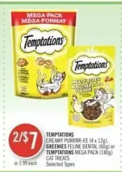 Shoppers Drug Mart TEMPTATIONS, GREENIES FELINE DENTAL or TEMPTATIONS MEGA PACK offer