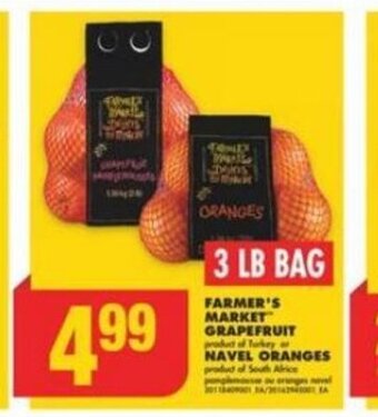 No Frills FARMER'S MARKET GRAPEFRUIT or NAVEL ORANGES offer