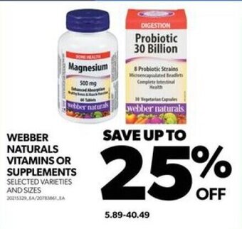 Real Canadian Superstore WEBBER NATURALS VITAMINS OR SUPPLEMENTS offer