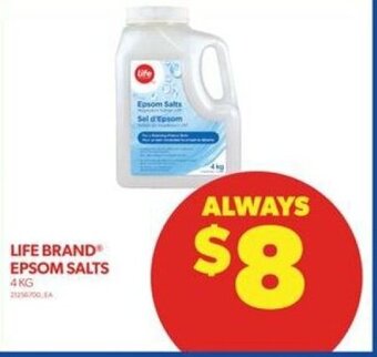 Real Canadian Superstore LIFE BRAND EPSOM SALTS 4KG offer