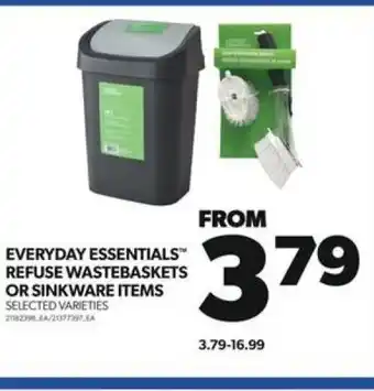 Real Canadian Superstore EVERYDAY ESSENTIALS REFUSE WASTEBASKETS OR SINKWARE ITEMS offer