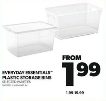Real Canadian Superstore EVERYDAY ESSENTIALS PLASTIC STORAGE BINS offer
