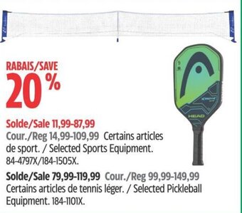 Canadian Tire Certains articles de sport offer