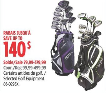 Canadian Tire Certains articles de golf offer