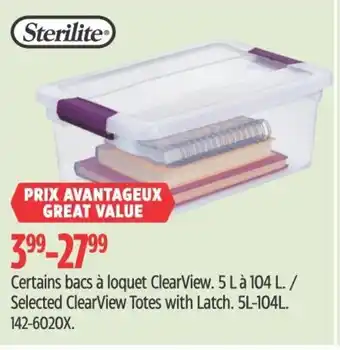 Canadian Tire Certains bacs à loquet ClearView. 5 L à 104 L offer