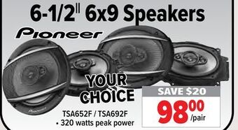 2001 Audio Video Pioneer 6-1/2|| 6x9 speakers offer