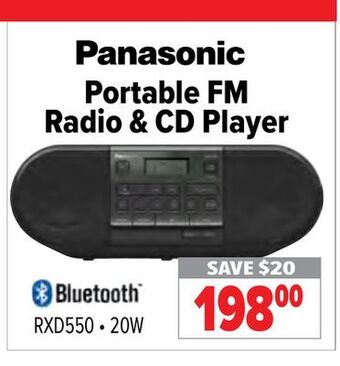 2001 Audio Video Panasonic portable fm radio & cd player offer