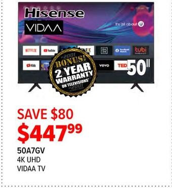 2001 Audio Video Hisense 4k uhd vidaa tv offer