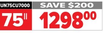 2001 Audio Video Samsung 75 led uhd 4k smart tv offer