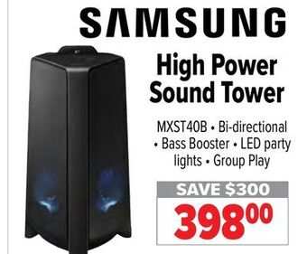 2001 Audio Video Samsung high power sound tower offer