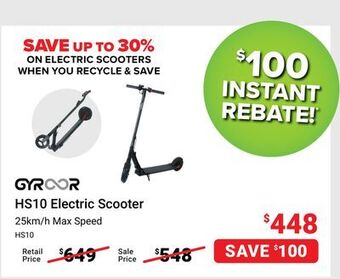 Visions Electronics Gyroor hs10 electric scooter offer