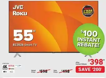 Visions Electronics Roku ec3526 smart tv 55 offer