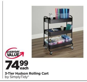 Michaels 3-tier hudson rolling cart by simplytidy® offer