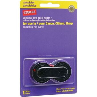 Staples Staples c-wind universal calculator ribbon spool, black and red offer