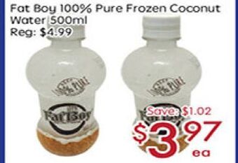 Sunny Food Mart Fat boy 100% pure frozen coconut water offer