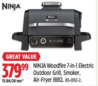 Canadian Tire Ninja woodfire 7-in-1 electric outdoor grill, smoker, air-fryer bbq offer