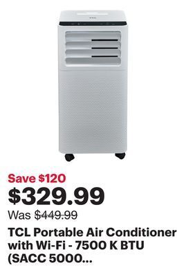 Best Buy Tcl portable air conditioner with wi-fi - 7500 k btu (sacc 5000 btu) - white offer