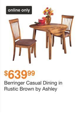 Ashley Furniture Berringer casual dining in rustic brown by ashley offer