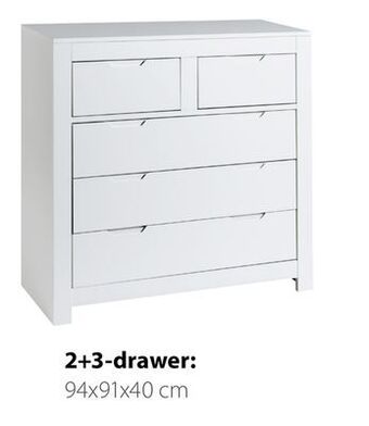 JYSK Hull 2+3-drawer chest offer