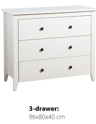 JYSK Stoke classic bedroom storage 3-drawer offer
