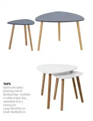 JYSK Taps stylish side tables featuring natural bamboo legs offer