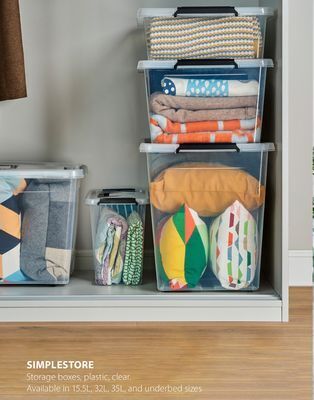 JYSK Simplestore storage boxes, plastic, clear offer