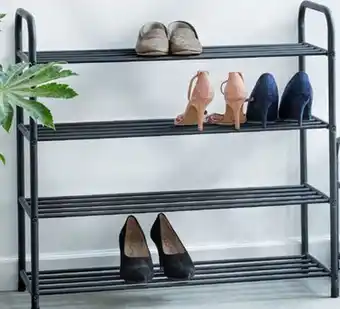 JYSK Aksel 4-tier shoe rack, black offer