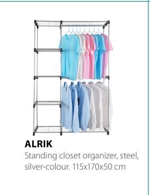 JYSK Alrik standing closet organizer, steel, silver-colour offer