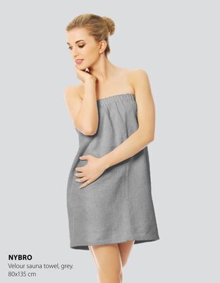 JYSK Nybro velour sauna towel, grey offer