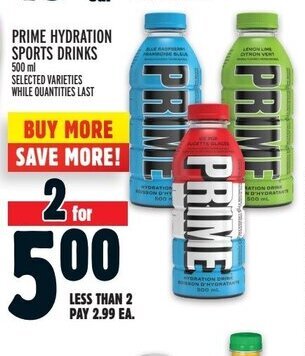 Metro PRIME HYDRATION SPORTS DRINKS offer