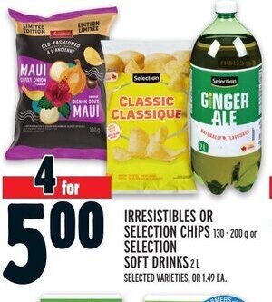 Metro IRRESISTIBLES OR SELECTION CHIPS or SELECTION SOFT DRINKS offer