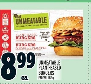 Metro UNMEATABLE PLANT-BASED BURGERS offer
