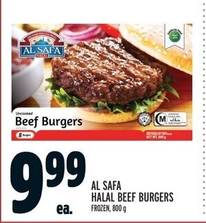 Metro AL SAFA HALAL BEEF BURGERS offer