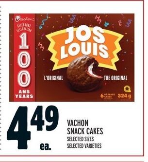Metro VACHON SNACK CAKES offer