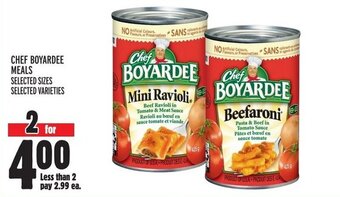 Metro CHEF BOYARDEE MEALS offer