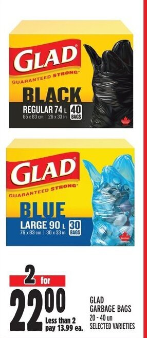 Metro GLAD GARBAGE BAGS offer