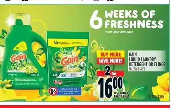 Metro GAIN LIQUID LAUNDRY DETERGENT OR FLINGS offer