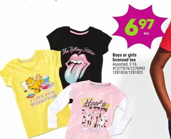 Giant Tiger Boys or girls licensed tee offer