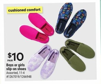Giant Tiger Boys or girls slip-on shoes offer