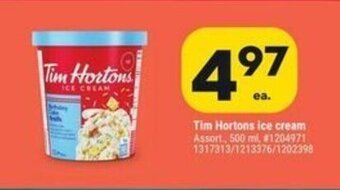 Giant Tiger Tim Hortons ice cream offer