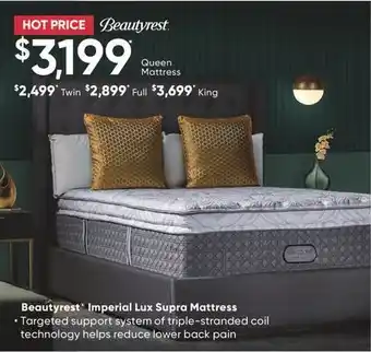 Sleep Country Beautyrest imperial lux supra mattress offer