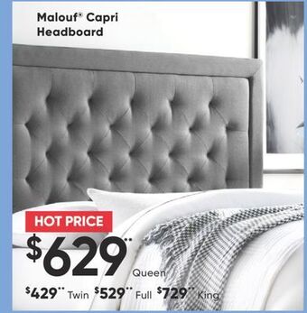 Sleep Country Malouf capri headboard offer