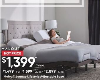 Sleep Country Malouf lounge lifestyle adjustable base offer