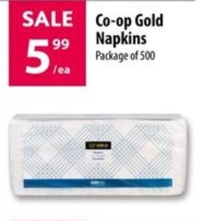 Co-op Gold Napkins Package of 500 offer