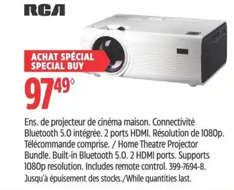 Canadian Tire Home Theatre Projector Bundle. Built-in Bluetooth 5.0.2 HDMI ports. Supports 1080p resolution. 399-7694-8. offer